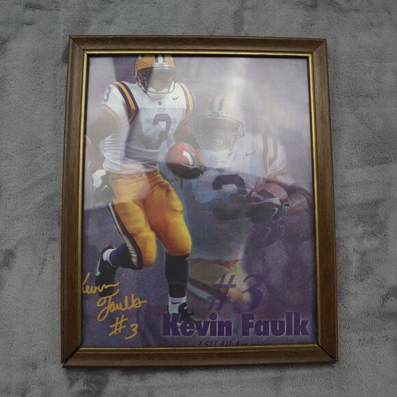 Kevin Faulk #3 Framed Sign Autographed LSU All American Football Picture - Picture 1 of 11
